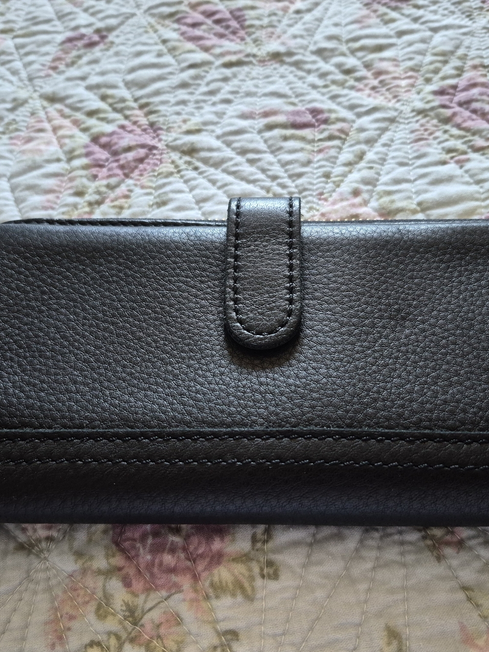 Fossil Black Leather Snap Wallet